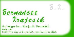 bernadett krajcsik business card